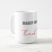 プロフェッショナルエレガントモダンミニマ感謝してい者 コーヒーマグカップ (正面左)