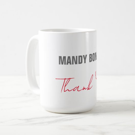 プロフェッショナルエレガントモダンミニマ感謝してい者 コーヒーマグカップ (正面左)