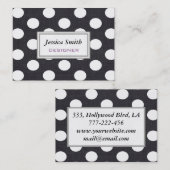 プロフェッショナルエレガントモダン水玉模様 名刺 (正面/裏面)