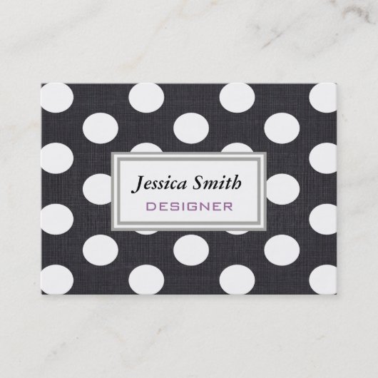 プロフェッショナルエレガントモダン水玉模様 名刺 (正面)
