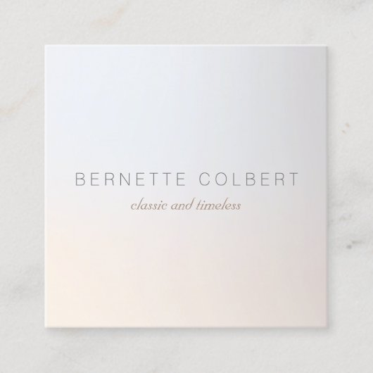 プロフェッショナルエレガントモダン発光銀 スクエア名刺 (正面)