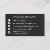 プロフェッショナルエレガントモダン白黒 名刺 (裏面)