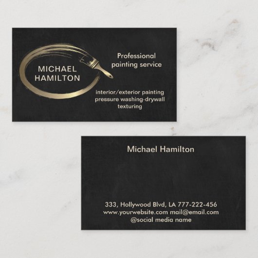 プロフェッショナルエレガントモダン絵を描サービス事業 名刺 (正面/裏面)