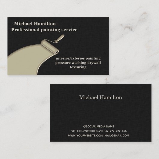 プロフェッショナルエレガントモダン絵画サービス 名刺 (正面/裏面)
