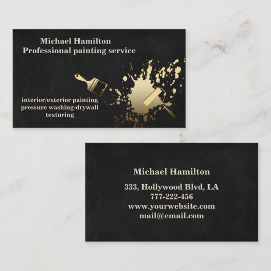 プロフェッショナルエレガントモダン絵画サービス 名刺 (正面/裏面)