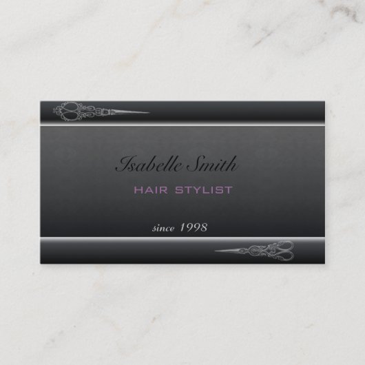 プロフェッショナルエレガントモダン美容師 名刺 (正面)