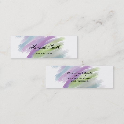 プロフェッショナルエレガントモダン高級ウォーター色 スキニー名刺 (正面/裏面)