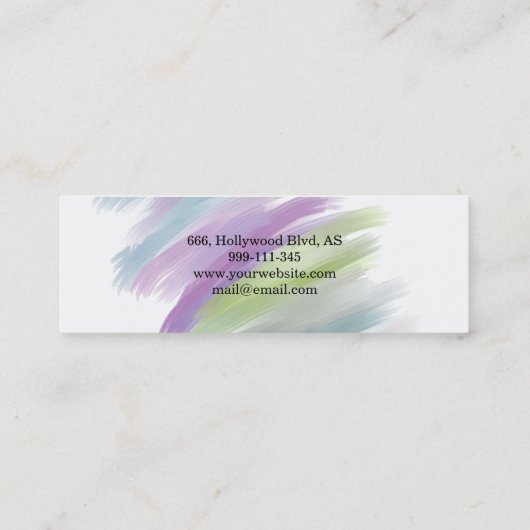プロフェッショナルエレガントモダン高級ウォーター色 スキニー名刺 (裏面)