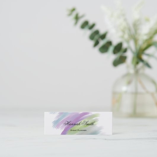 プロフェッショナルエレガントモダン高級ウォーター色 スキニー名刺 (スタンド正面)