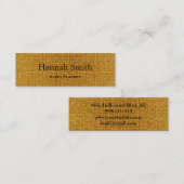 プロフェッショナルエレガントモダン高級金ゴールドグリッター スキニー名刺 (正面/裏面)