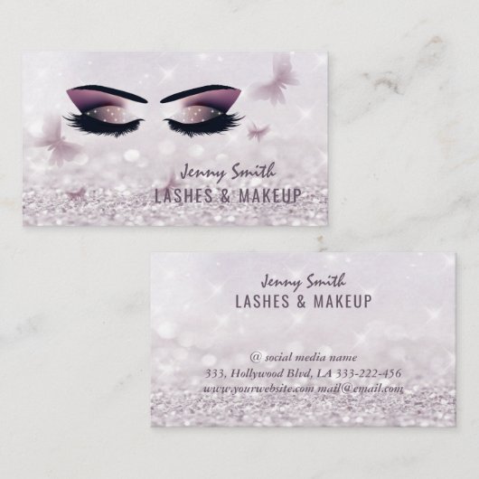 プロフェッショナルエレガントモダン《写真》ぼけ味蝶メイク 名刺 (正面/裏面)