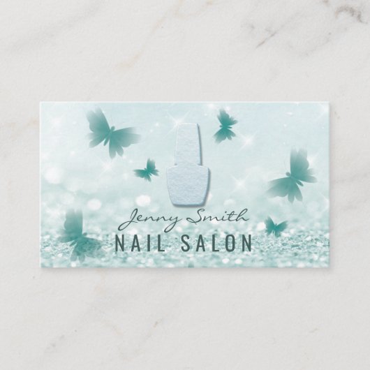 プロフェッショナルエレガントモダン《写真》ぼけ味蝶爪、 ネイル 名刺 (正面)