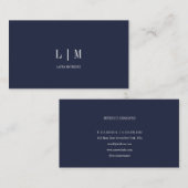 プロフェッショナルエレガントモノグシンプルラムネイビー 名刺 (正面/裏面)