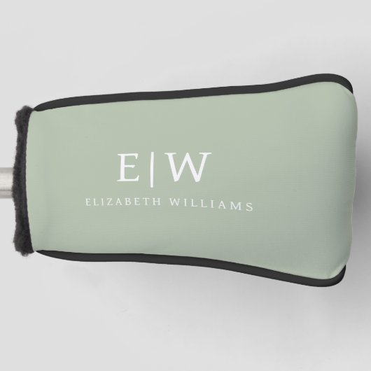 プロフェッショナルエレガントモノグシンプルラムミニマル ゴルフヘッドカバー (正面)