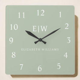 プロフェッショナルエレガントモノグシンプルラムミニマル スクエア壁時計