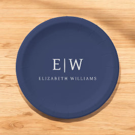 プロフェッショナルエレガントモノグシンプルラムミニマル ペーパープレート