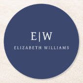 プロフェッショナルエレガントモノグシンプルラムミニマル ラウンドペーパーコースター (正面)