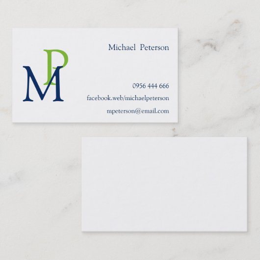 プロフェッショナルエレガントモノグモダンパーソナライズされたラム 名刺 (正面/裏面)