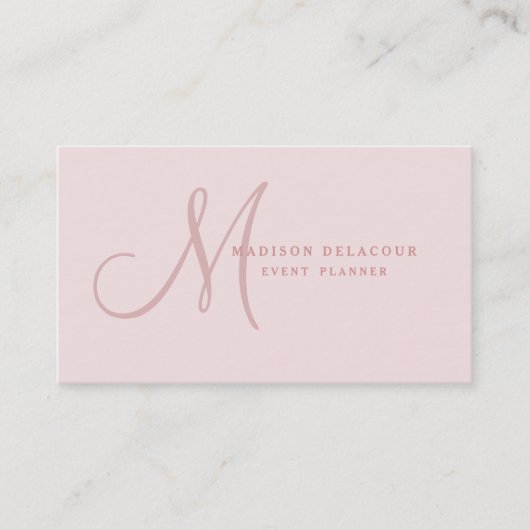 プロフェッショナルエレガントモノグモダンラムブラック&ホワイト 名刺 (正面)