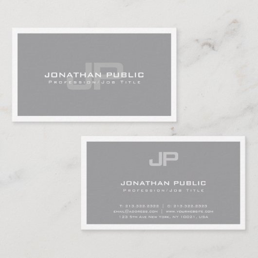 プロフェッショナルエレガントモノグモダンラムプレーントレンディー 名刺 (正面/裏面)