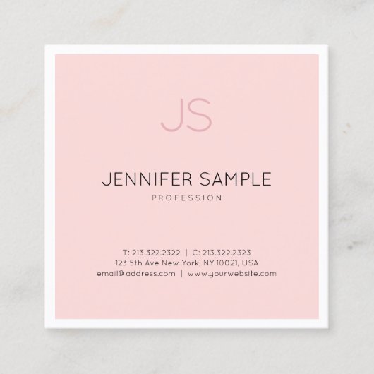 プロフェッショナルエレガントモノグラムお洒落デザインラグジュアリー スクエア名刺 (正面)