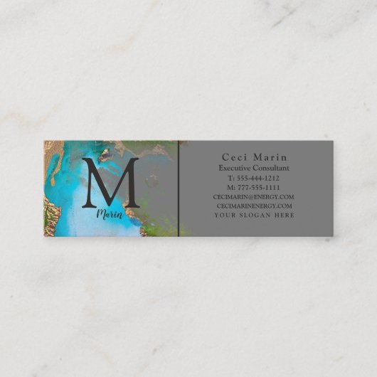 プロフェッショナルエレガントモノグラムグレカスタムー スキニー名刺 (正面)