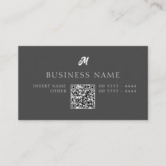 プロフェッショナルエレガントモノグラムダークグレー 名刺 (正面)