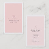 プロフェッショナルエレガントモノグラムデザインシンプルプレーン 名刺 (正面/裏面)