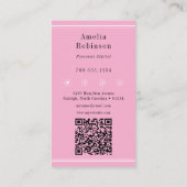 プロフェッショナルエレガントモノグラムピンク 名刺 (裏面)
