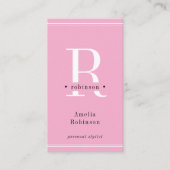 プロフェッショナルエレガントモノグラムピンク 名刺 (正面)