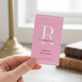 プロフェッショナルエレガントモノグラムピンク 名刺