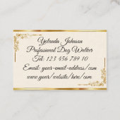 プロフェッショナルエレガントモノグラムブラックと金ゴールド 名刺 (裏面)