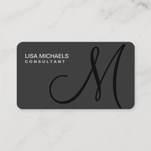 プロフェッショナルエレガントモノグラムメイクアップアーティストブラック 名刺 (正面)