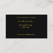 プロフェッショナルエレガントモノグラム美容師金ゴールド 名刺 (裏面)