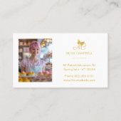 プロフェッショナルエレガントモノグラム金ゴールドバタフライ写真 名刺 (裏面)