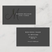 プロフェッショナルエレガントモモダンノグラム白黒 名刺 (正面/裏面)