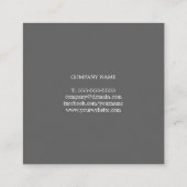 プロフェッショナルエレガントライトグレーホワイトコンサルタント スクエア名刺 (裏面)