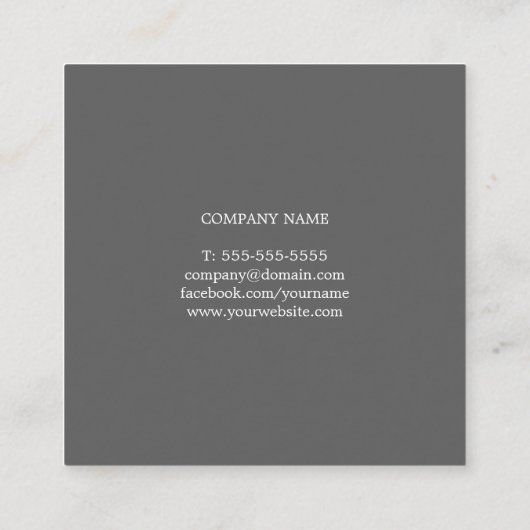 プロフェッショナルエレガントライトグレーホワイトコンサルタント スクエア名刺 (裏面)