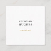 プロフェッショナルエレガントライトグレーホワイトコンサルタント スクエア名刺 (正面)