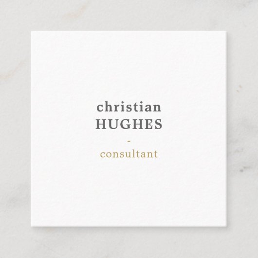 プロフェッショナルエレガントライトグレーホワイトコンサルタント スクエア名刺 (正面)