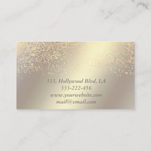 プロフェッショナルエレガントラグジュアリーゴールデン/ブロンズ紙吹雪 名刺 (裏面)