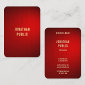 プロフェッショナルエレガントレッドダマスク金ゴールド文字テンプレート 名刺 (正面/裏面)
