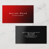 プロフェッショナルエレガントレッドブラックミニマルモダンリスト 名刺 (正面/裏面)