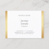 プロフェッショナルエレガントレンディテンプレート金ゴールドホワイト 名刺 (裏面)