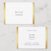 プロフェッショナルエレガントレンディテンプレート金ゴールドホワイト 名刺 (正面/裏面)