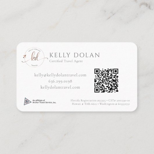 プロフェッショナルエレガントロゴQRコード 名刺 (裏面)