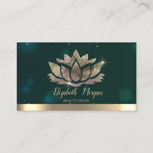 プロフェッショナルエレガントロータスグリーン 名刺 (正面)
