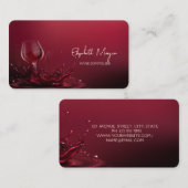 プロフェッショナルエレガントワイングラス赤 名刺 (正面/裏面)