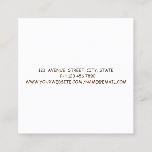 プロフェッショナルエレガントワイングラス、ボトル、ひまわり スクエア名刺 (裏面)