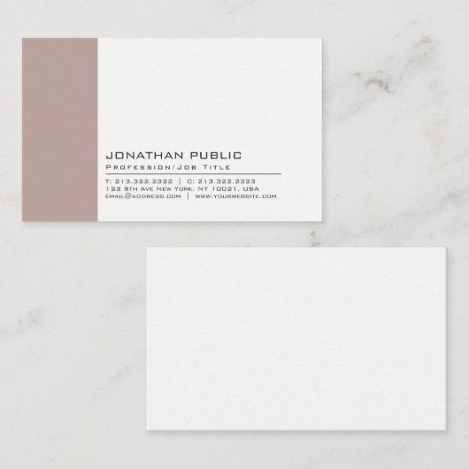 プロフェッショナルエレガントヴィンテージカラークリエイティブプレーン 名刺 (正面/裏面)